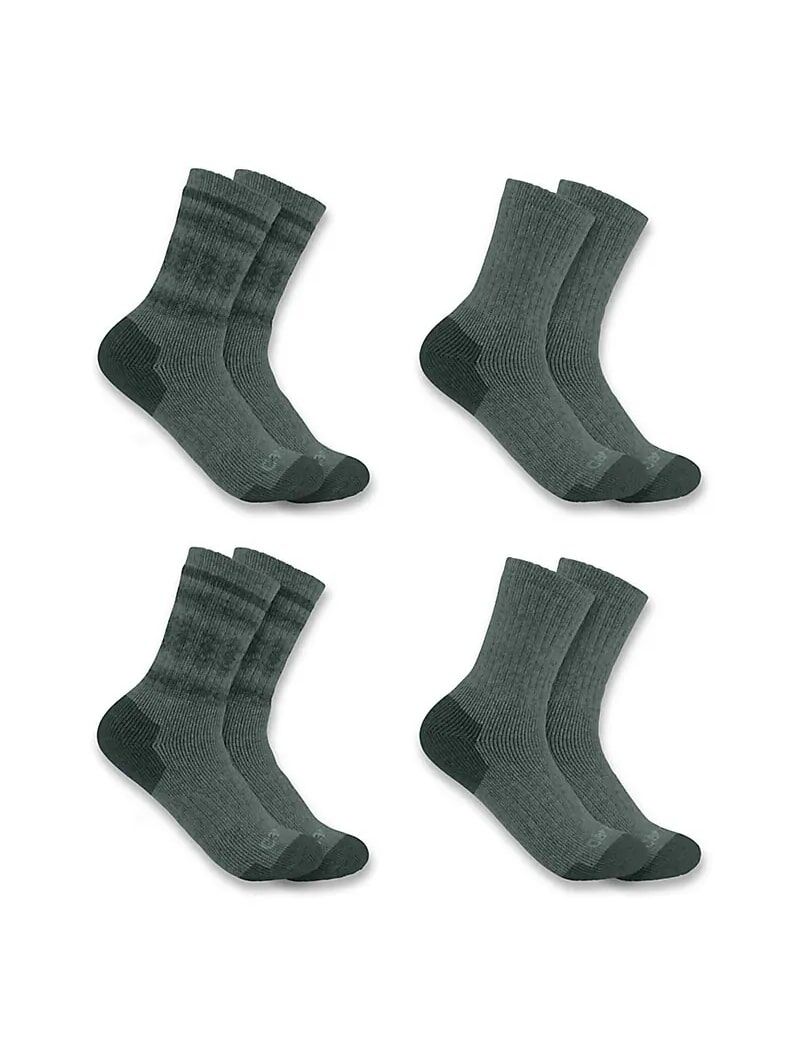Carhartt Women's Heavyweight Synthetic Wool Blen Crew Sock, 4-Pk