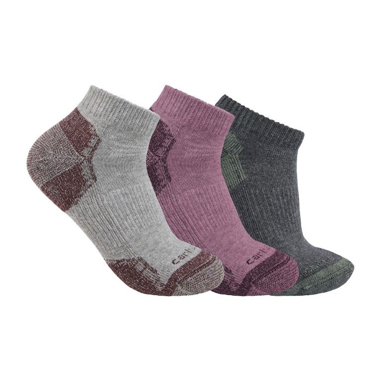 Carhartt Women's Midweight Cotton Blend Low Cut Sock 3-Pk in Carbon Heather