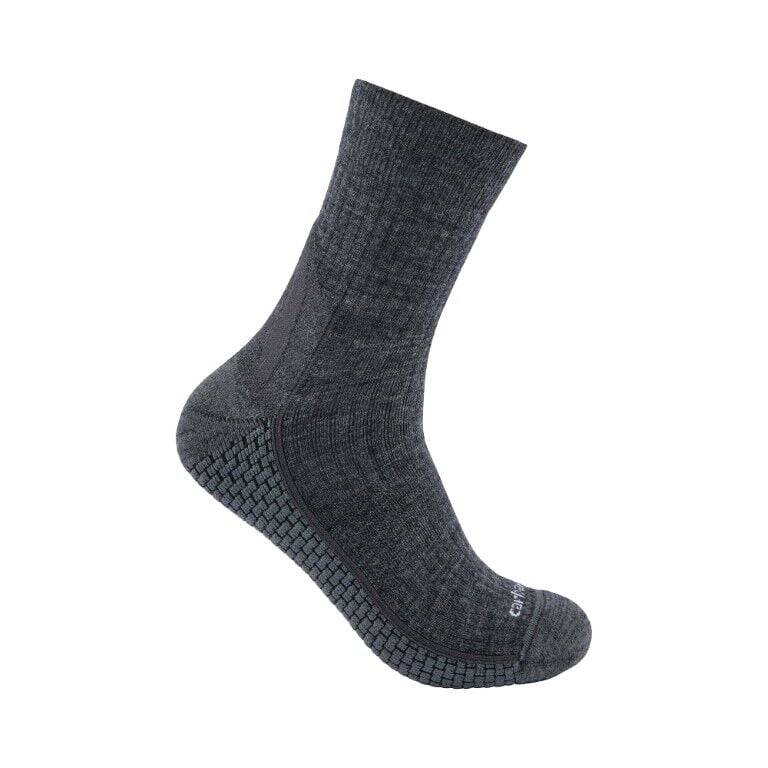 Carhartt Men's Carhartt Force Grid Midweight Merino Wool Blend Crew Sock in Carbon Heather
