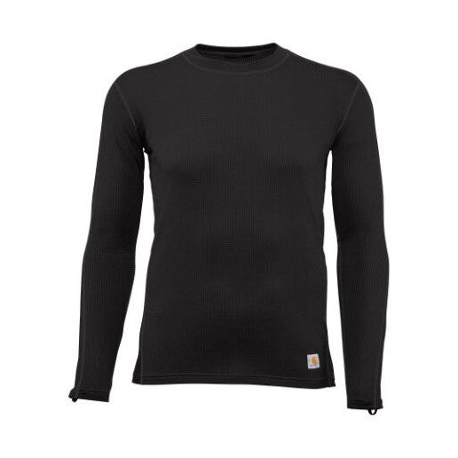 Carhartt Men's Carhartt Force Lightweight Stretch Grid Base Layer Thermal Shirt in Black