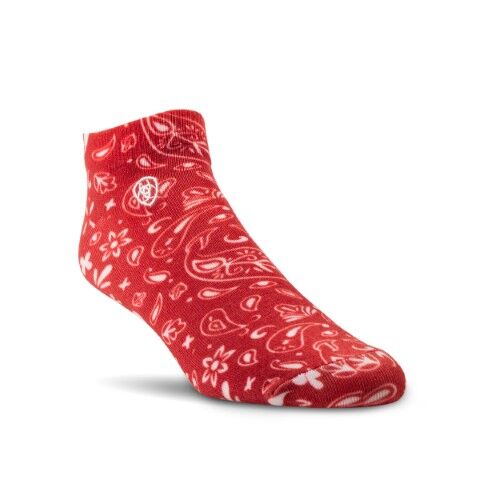 Ariat Women's Pony Print Ankle Sock 2-Pk in Black/Red