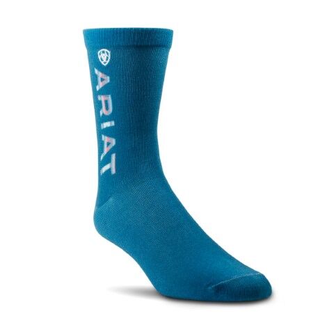 Ariat Women's Adobe Canyon Crew Sock 2-Pk in Red/Turquoise