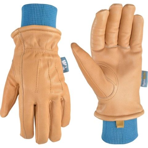 Wells Lamont Women's Goatskin Insulated Knit Wrist Gloves in Tan