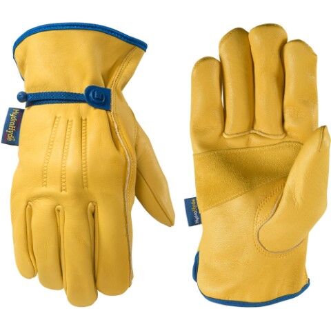 Wells Lamont Men's HydraHyde Leather Ball And Tape Wrist Gloves in Gold