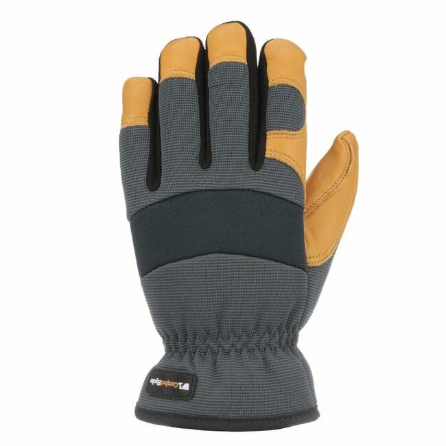 Wells Lamont Men's Comforthyde Insulated Leather Hybrid Winter Gloves in Gray