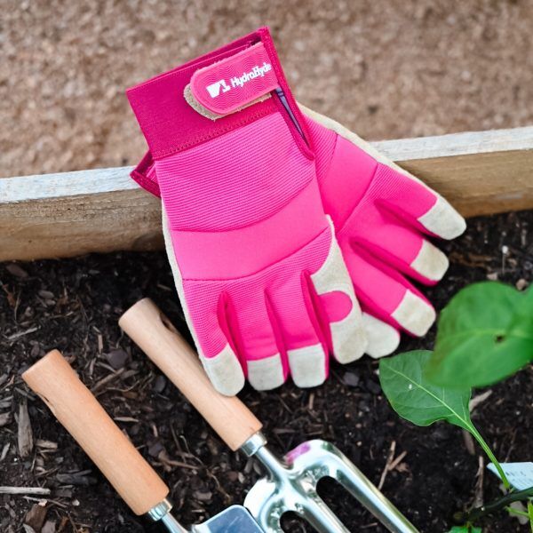 Wells Lamont Women's HydraHyde Leather Hybrid Adjustable Cuff Gloves in Pink