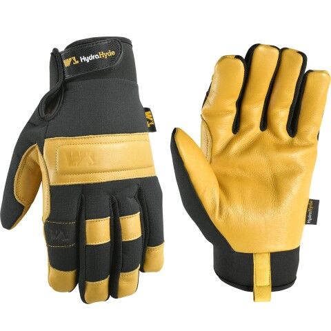 Wells Lamont Men's HydraHyde Leather Hybrid Adjustable Wrist Glove