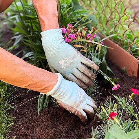 Wells Lamont Women's COOLMAX PU Coated Grip Gloves in Light Blue