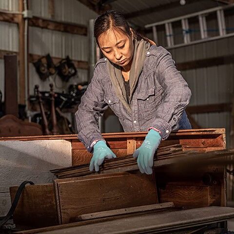 Wells Lamont Women's COOLMAX PU Coated Grip Gloves in Light Blue