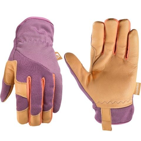 Wells Lamont Women's ComfortHyde Leather Hybrid Slip-On Gloves in Purple