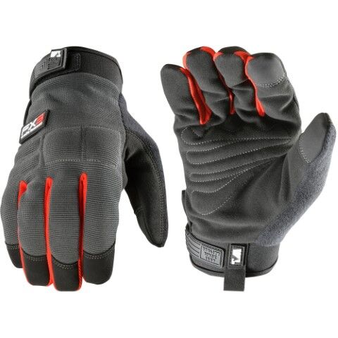Wells Lamont Men's FX3 Fleece Lined Synthetic Leather Adjustable Wrist Gloves in Black