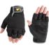 Wells Lamont Men's Fingerless Synthetic Leather Adjustable Wrist Gloves in Black