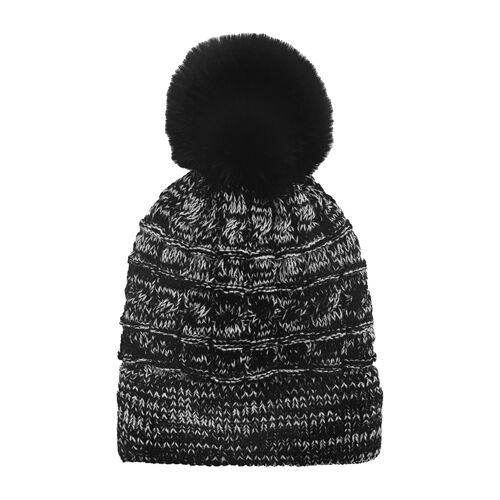 Grand Sierra Women's Marled Beanie With Faux Fur Pom