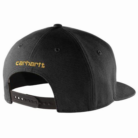Carhartt Men's Firm Duck Flat Brim Cap in Black