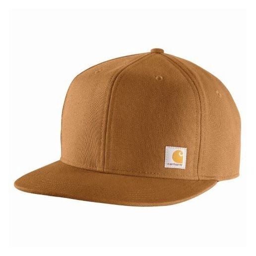Carhartt Men's Firm Duck Flat Brim Cap in Carhartt Brown