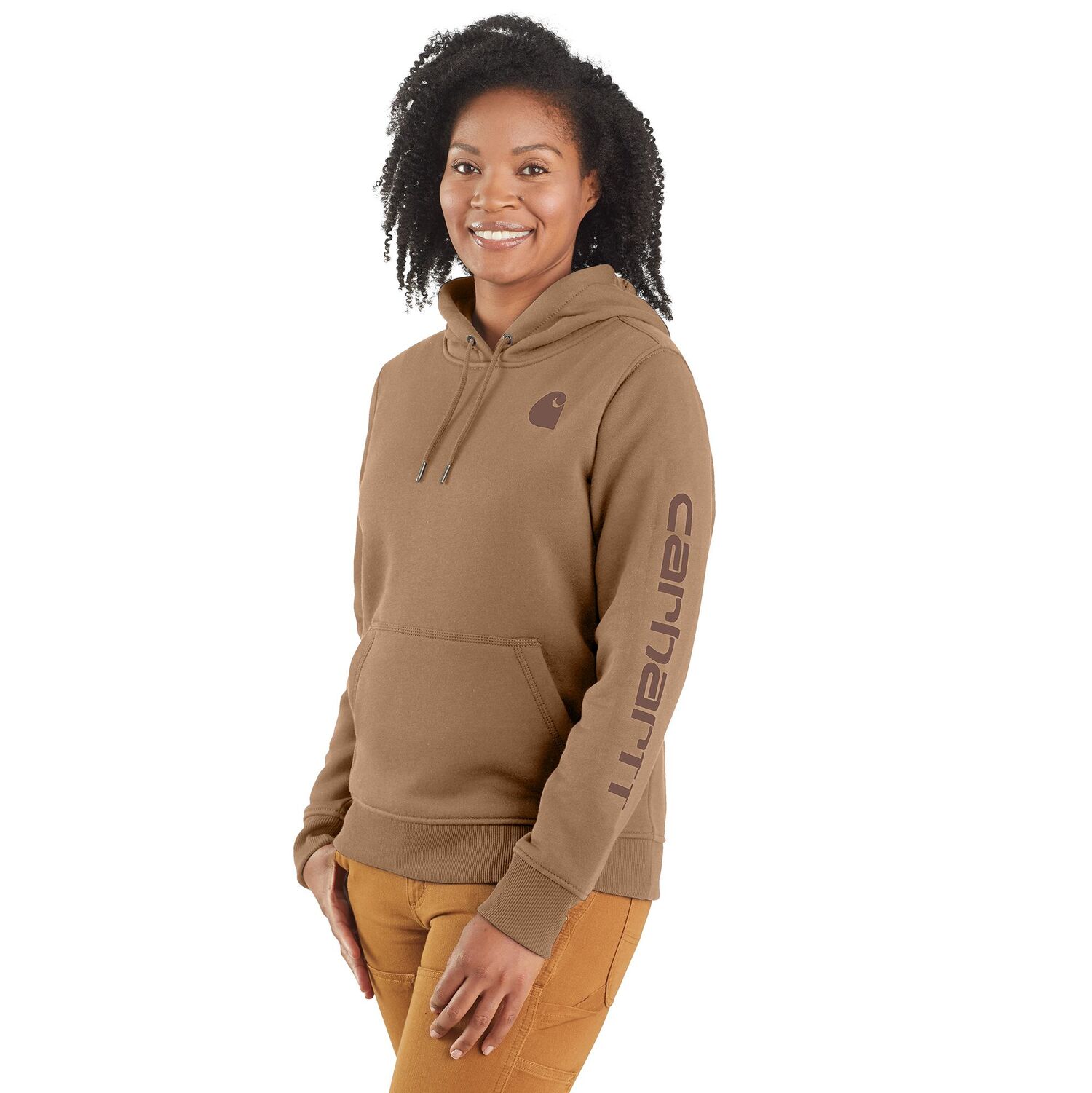 Carhartt Women's Relaxed Fit Midweight Logo Sleeve Graphic Sweatshirt