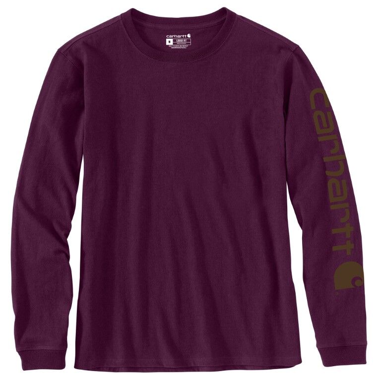Carhartt Women's Loose Fit Heavyweight Long Sleeve Logo Sleeve Graphic T-Shirt