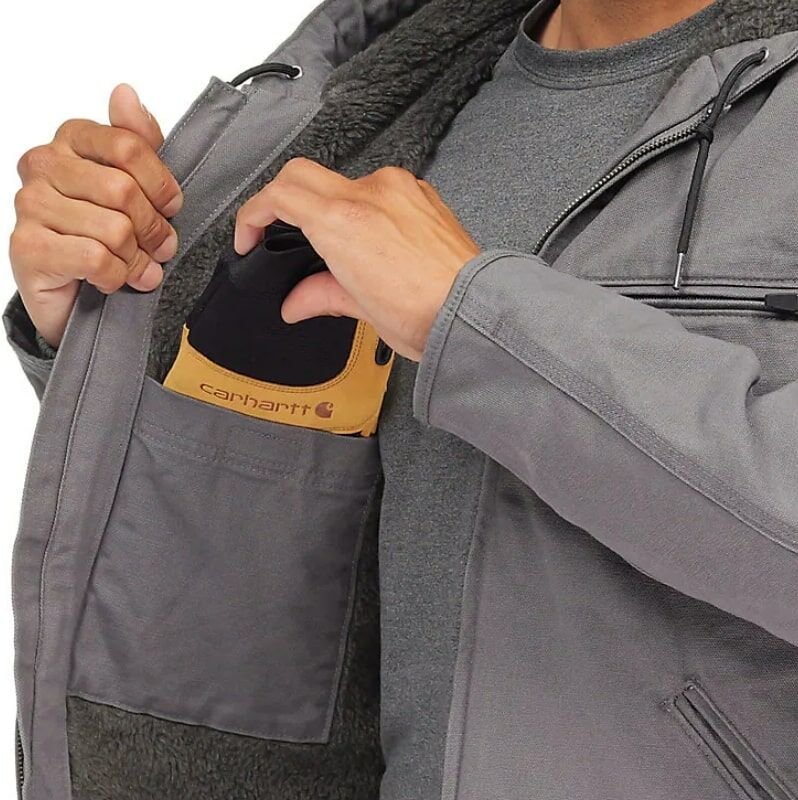 Carhartt Men's Relaxed Fit Washed Duck Sherpa-Lined Jacket