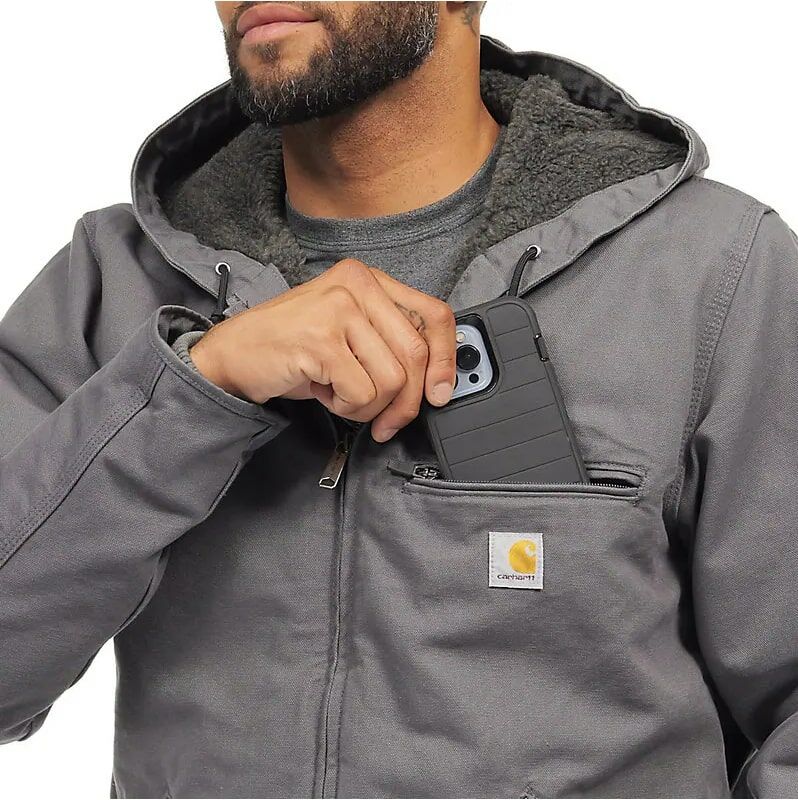 Carhartt Men's Relaxed Fit Washed Duck Sherpa-Lined Jacket