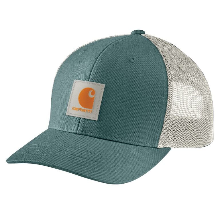 Carhartt Men's Rugged Flex Twill Mesh Back Logo Patch Cap in Sea - Main Image