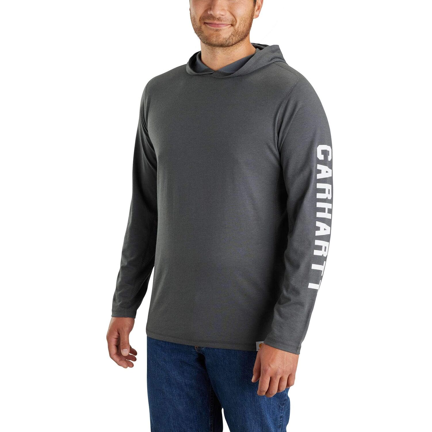Carhartt Men's Force Relaxed Fit Long Sleeve Logo Graphic Hooded T-Shirt