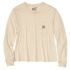 Carhartt Women's Tencel Fiber Series Loose Fit Long Sleeve Crewneck Pocket T-Shirt in Oat Milk