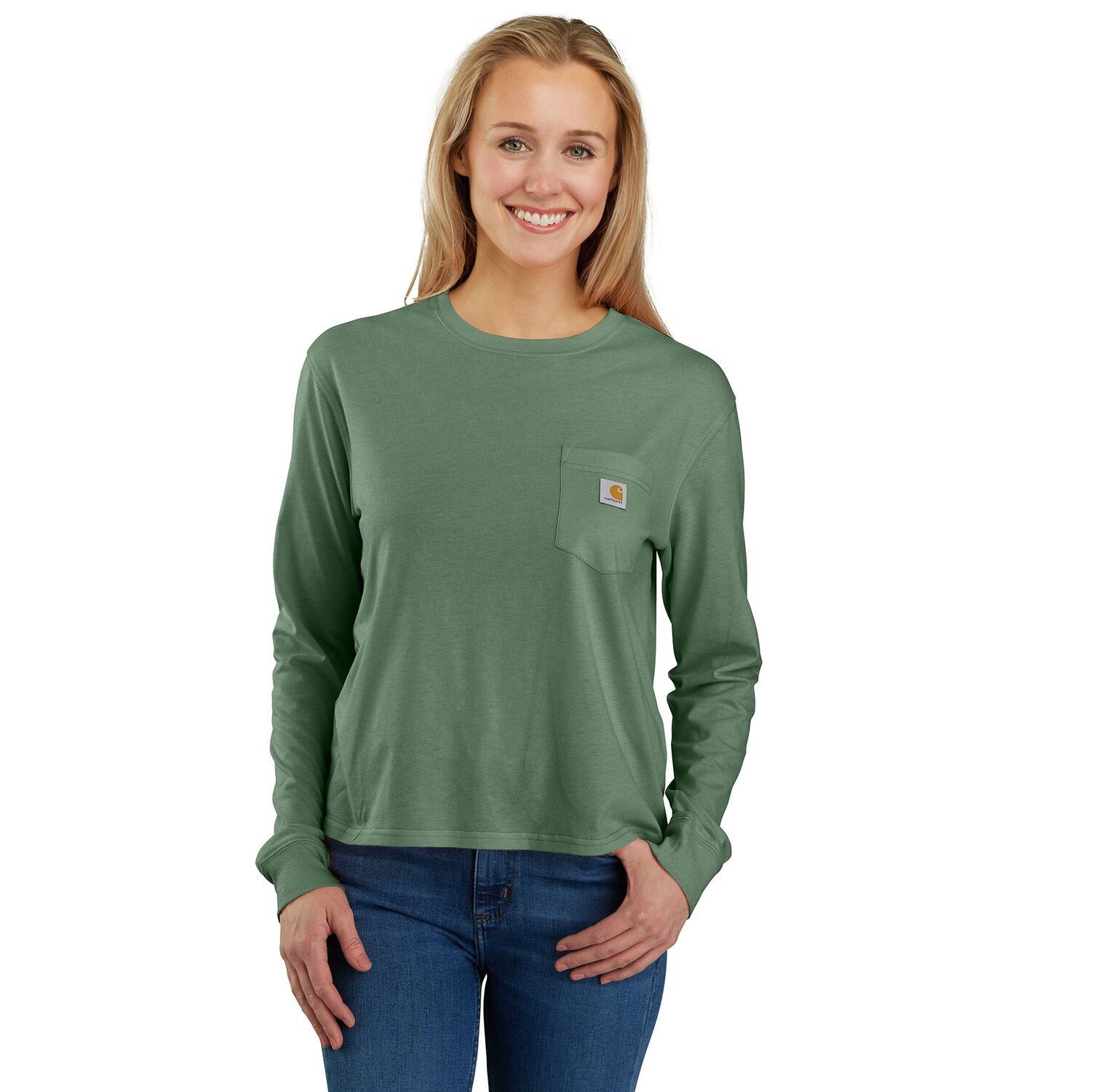 Carhartt Women's TENCEL Fiber Series Loose Fit Long-Sleeve Pocket T-Shirt