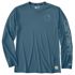 Carhartt Men's Force Sun Defender Lightweight Long Sleeve Logo Graphic T-Shirt in Storm Blue Heather