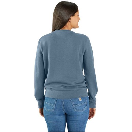 Carhartt Women's Tencel Fiber Series Relaxed Fit French Terry Crewneck Sweatshirt in Thundercloud