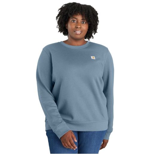 Carhartt Women's Tencel Fiber Series Relaxed Fit French Terry Crewneck Sweatshirt in Thundercloud