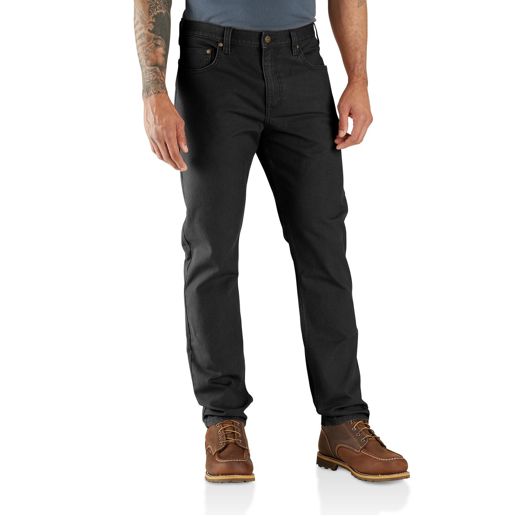 Carhartt Men's Rugged Flex Slim Fit Duck Tapered 5-Pocket Pant in Black