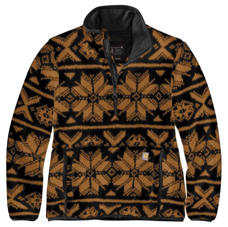 Carhartt Women's Loose Fit Fleece Pullover in Black Fairisle