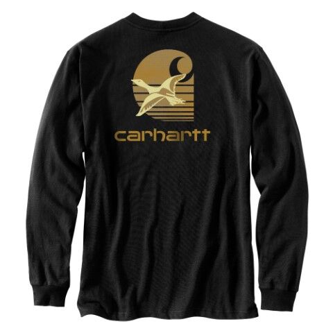 Carhartt Men's Loose Fit Heavyweight Long Sleeve Pocket Duck Graphic T-Shirt