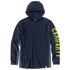 Carhartt Men's Force Relaxed Fit Midweight Long-Sleeve Logo Graphic Hooded T-Shirt in Navy