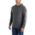 Carhartt Men's Force Relaxed Fit Midweight Long-Sleeve Logo Graphic Hooded T-Shirt in Carbon Heather
