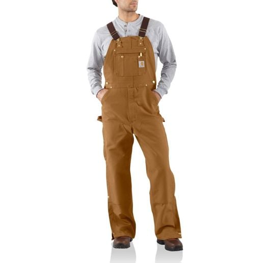 Carhartt Men's Loose Fit Firm Duck Bib Overall in Carhartt Brown
