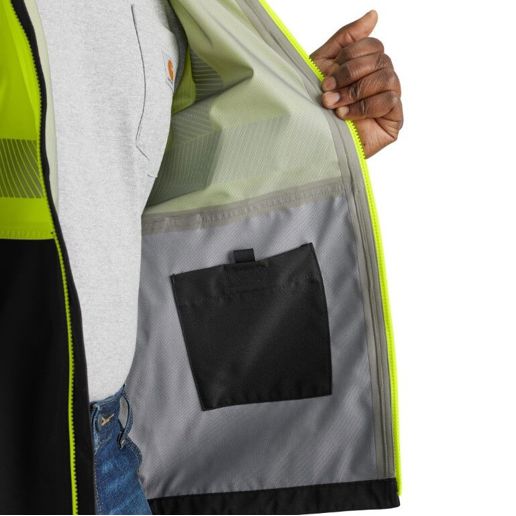 Carhartt Men's High Visibility Storm Defender Loose Fit Lightweight Class 3 Jacket Brite Lime