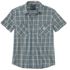 Carhartt Men's Rugged Flex Relaxed Fit Lightweight Short Sleeve Plaid Shirt in Storm Blue