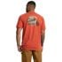 Carhartt Men's Relaxed Fit Lightweight Short Sleeve Pocket Camp Graphic T-Shirt in Saddle Red