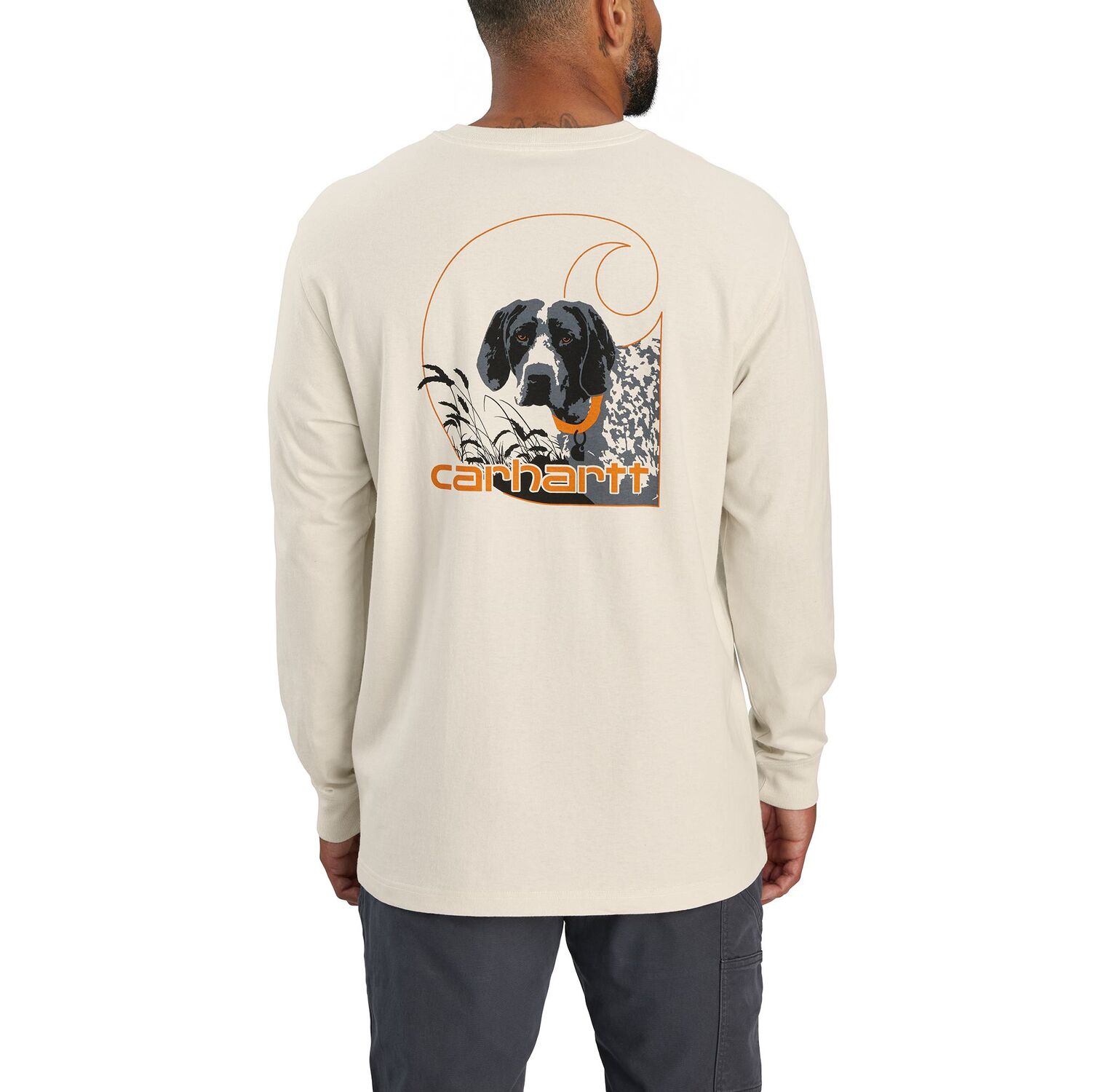 Carhartt Men's Loose Fit Heavyweight Long Sleeve Pocket Dog Graphic T-Shirt