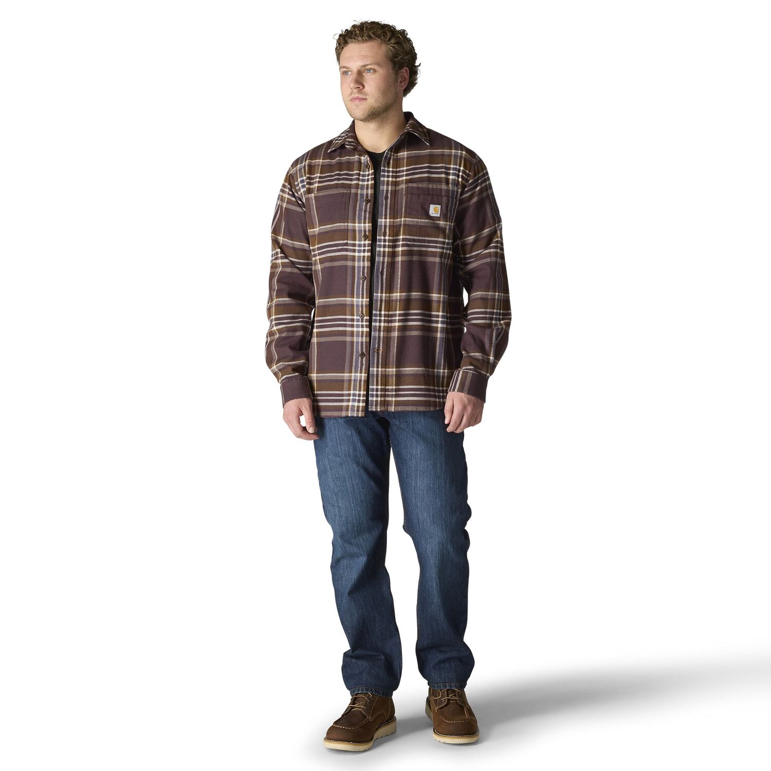 Carhartt Men's Rugged Flex Relaxed Fit Midweight Flannel Long Sleeve Plaid Shirt