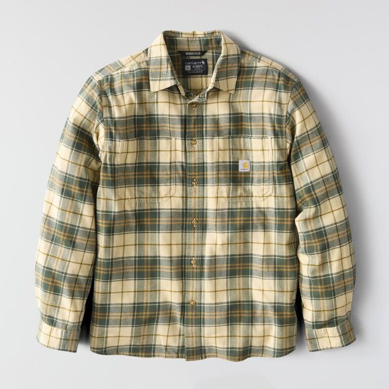 Carhartt Men's Rugged Flex Relaxed Fit Midweight Flannel Long Sleeve Plaid Shirt