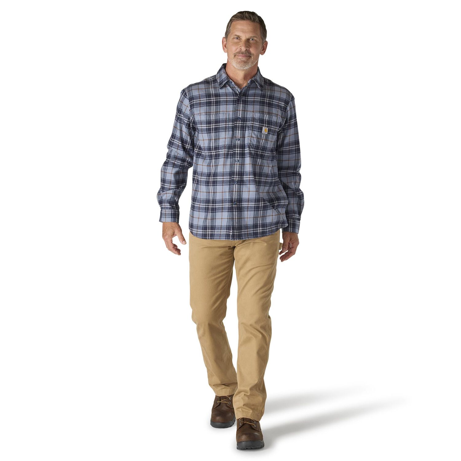 Carhartt Men's Rugged Flex Relaxed Fit Midweight Flannel Long Sleeve Plaid Shirt