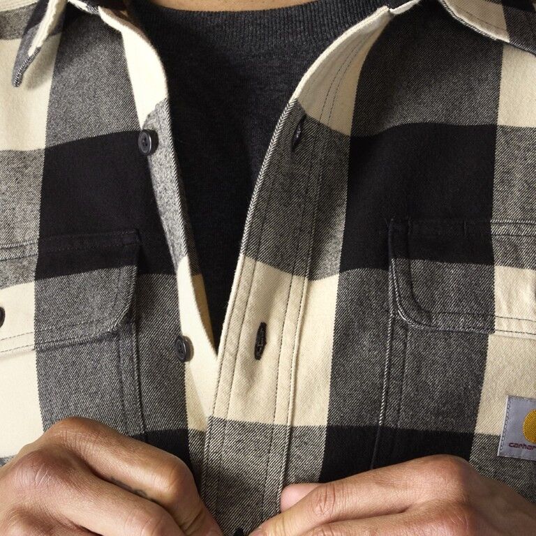 Carhartt Men's Loose Fit Heavyweight Flannel Long Sleeve Plaid Shirt
