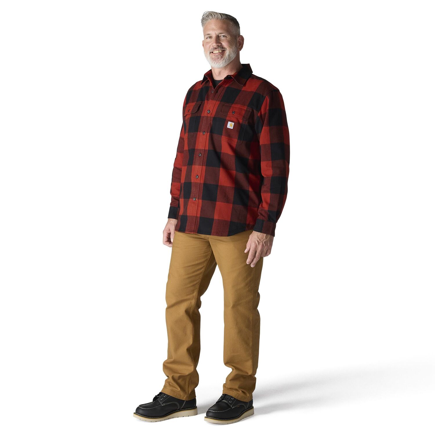 Carhartt Men's Loose Fit Heavyweight Flannel Long Sleeve Plaid Shirt