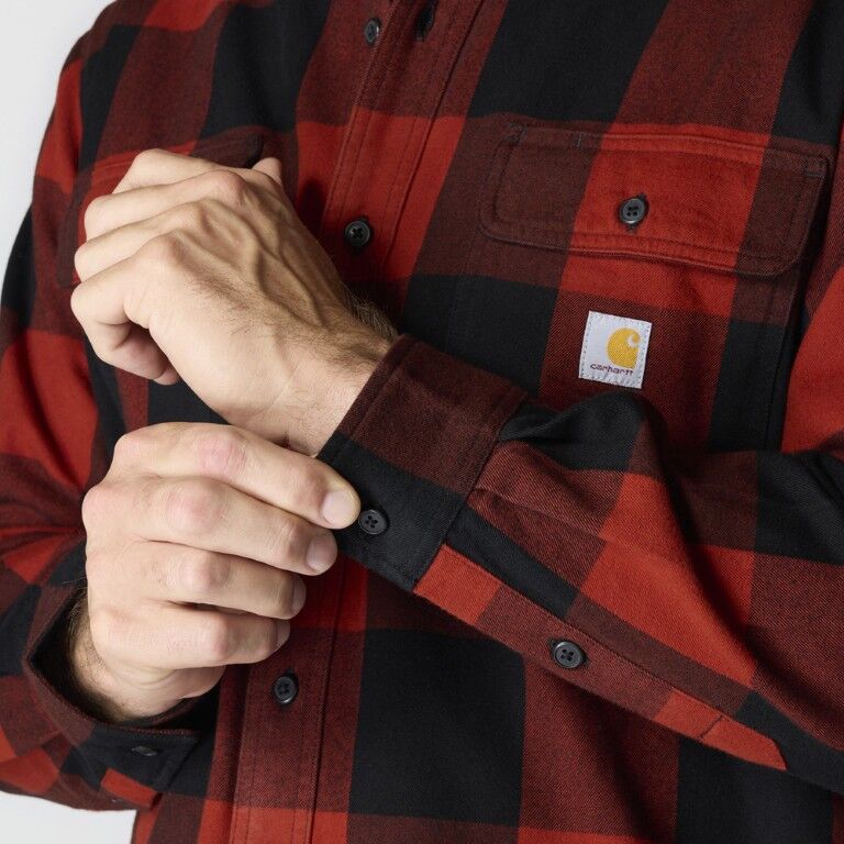 Carhartt Men's Loose Fit Heavyweight Flannel Long Sleeve Plaid Shirt