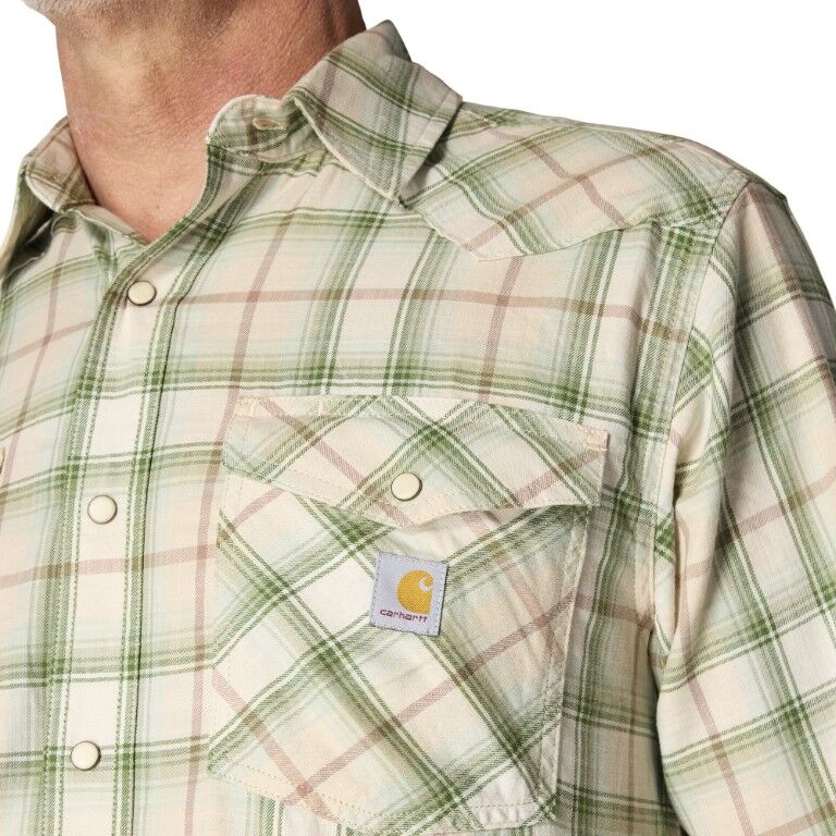Carhartt Men's Montana Rugged Flex Relaxed Fit Lightweight Long Sleeve Snap Front Plaid Shirt