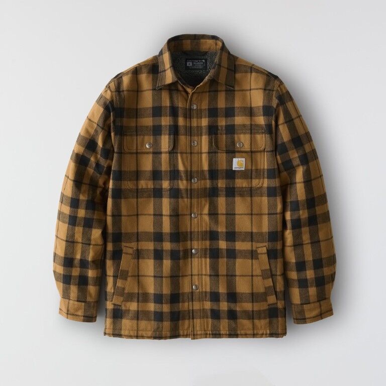 Carhartt Men's Relaxed Fit Flannel Sherpa Lined Shirt Jac