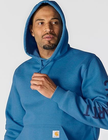 Carhartt Men's Rain Defender Loose Fit midweight Logo Graphic Sweatshirt