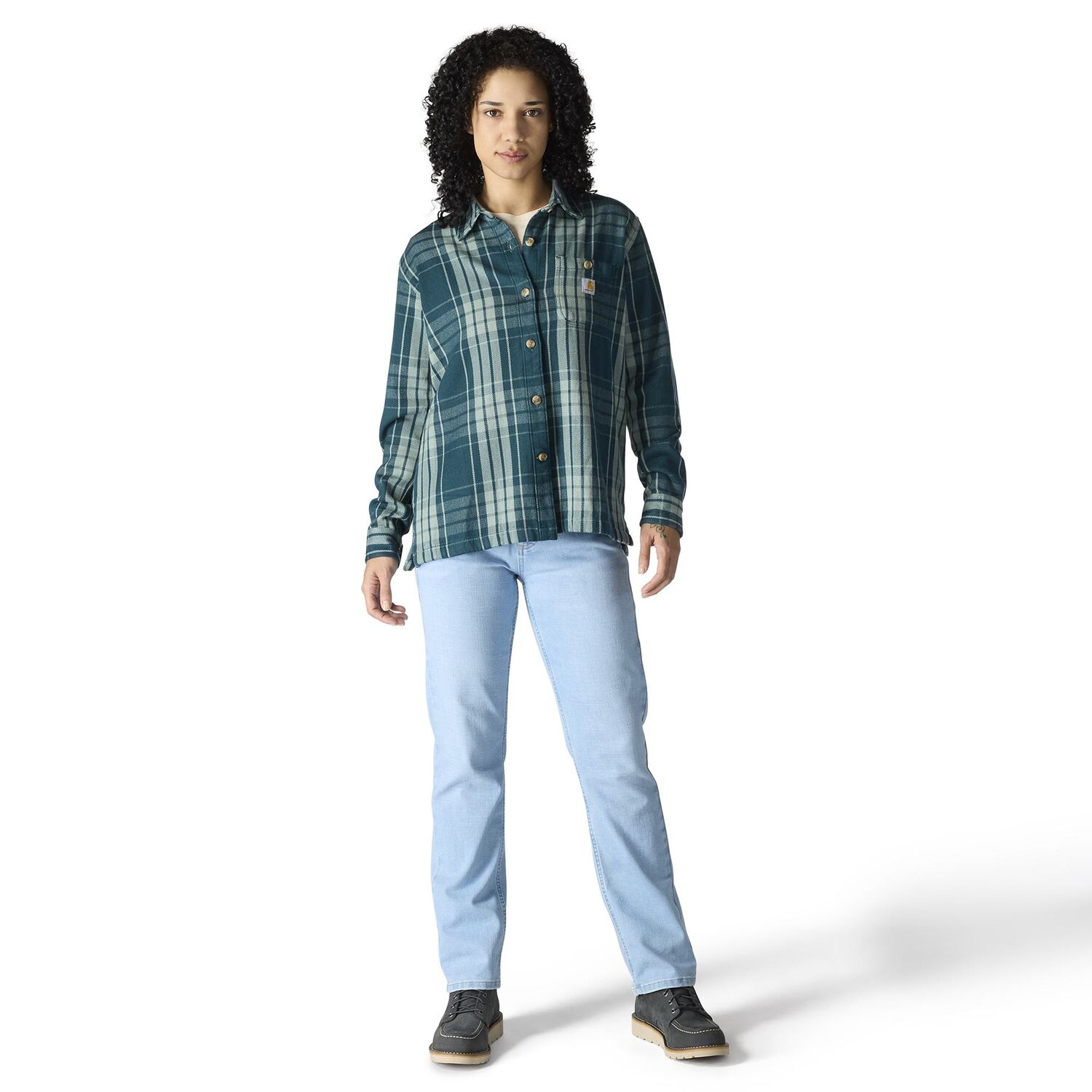 Carhartt Women's TENCEL Fiber Series Loose Fit Twill Plaid Shirt